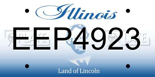 EEP4923 Illinois License Plate