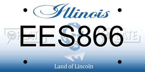 EES866 Illinois License Plate
