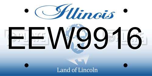 EEW9916 Illinois License Plate