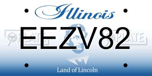 EEZV82 Illinois License Plate