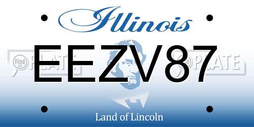 EEZV87 Illinois License Plate