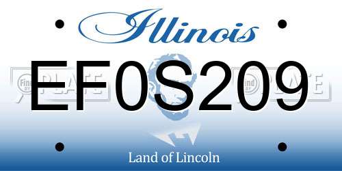 EF0S209 Illinois License Plate