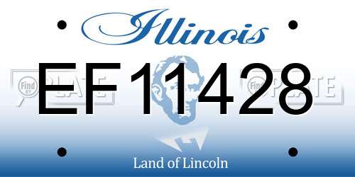 EF11428 Illinois License Plate