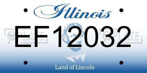 EF12032 Illinois License Plate
