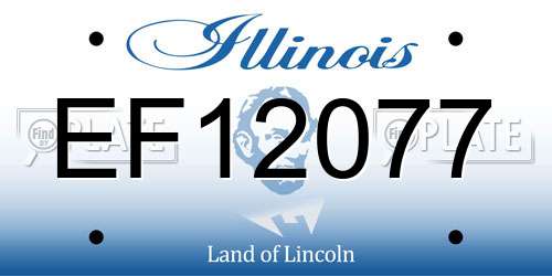EF12077 Illinois License Plate