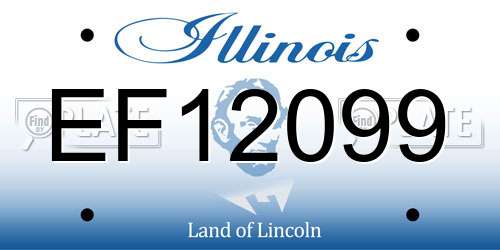 EF12099 Illinois License Plate