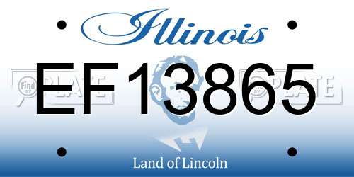 EF13865 Illinois License Plate