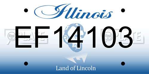 EF14103 Illinois License Plate