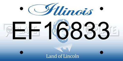 EF16833 Illinois License Plate
