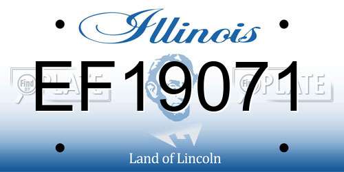 EF19071 Illinois License Plate