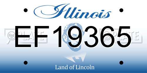 EF19365 Illinois License Plate