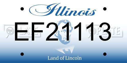 EF21113 Illinois License Plate