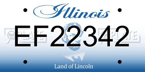 EF22342 Illinois License Plate