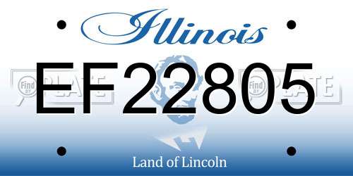 EF22805 Illinois License Plate