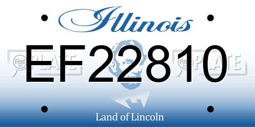 EF22810 Illinois License Plate