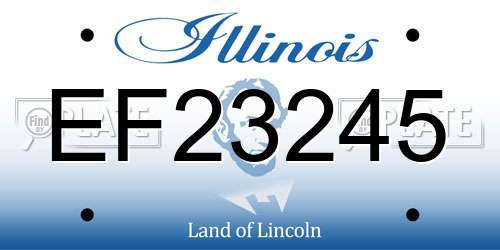EF23245 Illinois License Plate