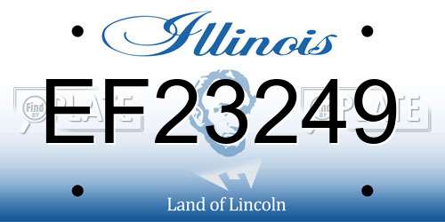 EF23249 Illinois License Plate