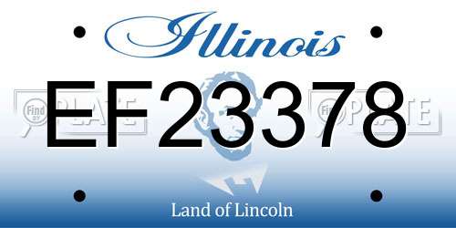 EF23378 Illinois License Plate