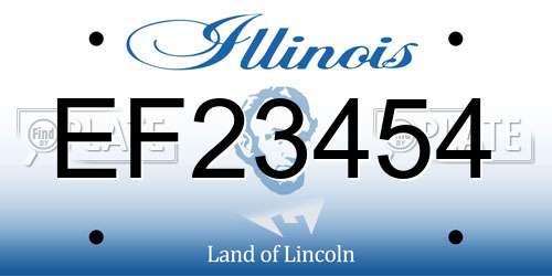 EF23454 Illinois License Plate