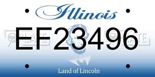 EF23496 Illinois License Plate