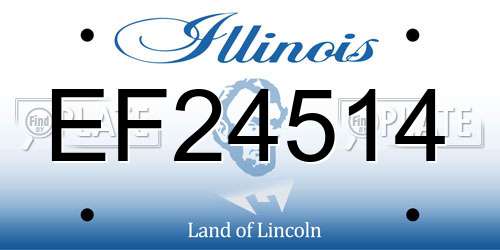 EF24514 Illinois License Plate