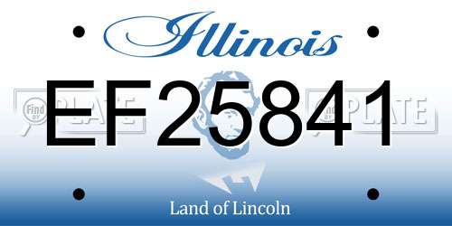 EF25841 Illinois License Plate
