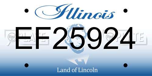 EF25924 Illinois License Plate