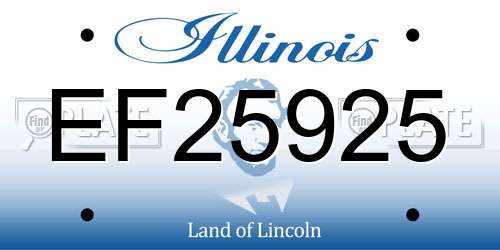 EF25925 Illinois License Plate