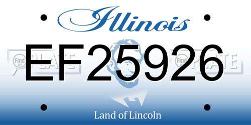 EF25926 Illinois License Plate