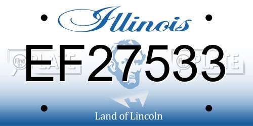 EF27533 Illinois License Plate