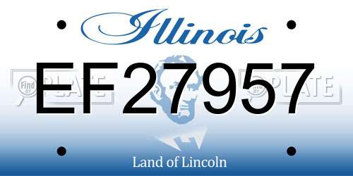 EF27957 Illinois License Plate