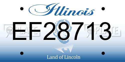 EF28713 Illinois License Plate