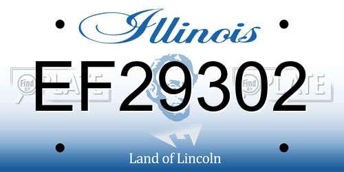 EF29302 Illinois License Plate