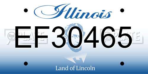 EF30465 Illinois License Plate