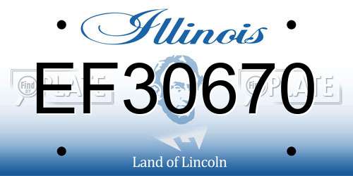EF30670 Illinois License Plate