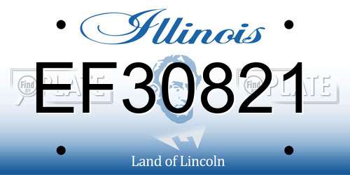 EF30821 Illinois License Plate