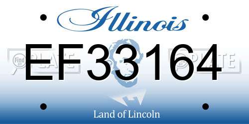 EF33164 Illinois License Plate