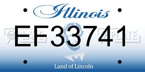 EF33741 Illinois License Plate