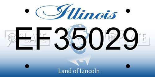 EF35029 Illinois License Plate