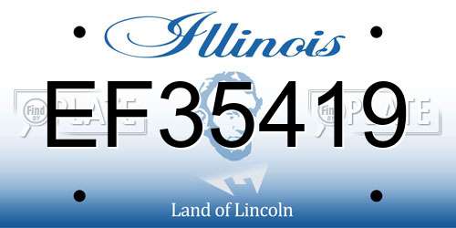 EF35419 Illinois License Plate