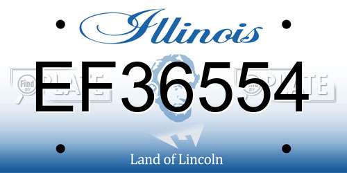 EF36554 Illinois License Plate