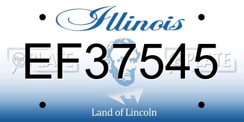 EF37545 Illinois License Plate