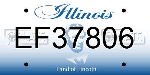 EF37806 Illinois License Plate