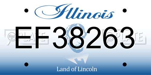 EF38263 Illinois License Plate