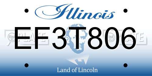 EF3T806 Illinois License Plate