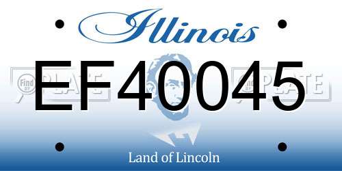 EF40045 Illinois License Plate