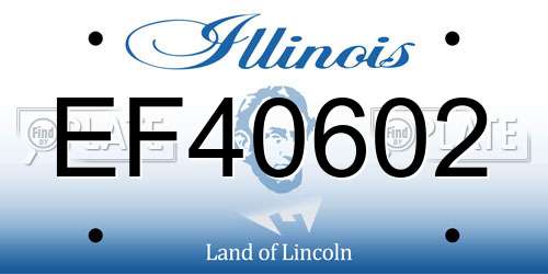 EF40602 Illinois License Plate