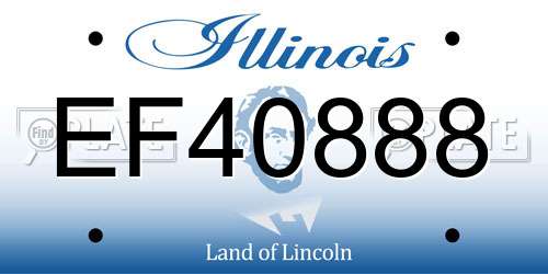EF40888 Illinois License Plate