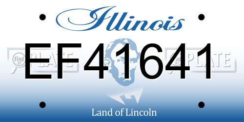 EF41641 Illinois License Plate