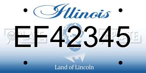 EF42345 Illinois License Plate